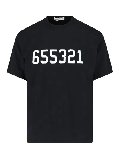 Undercover Numbers-print Cotton T-shirt In Black