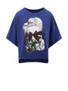 Undercover Graphic Print Asymmetrical Cotton T-shirt In Blue