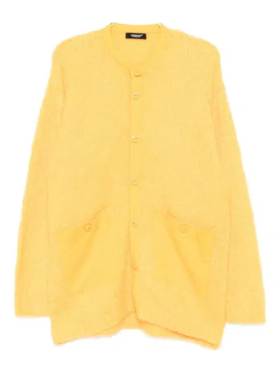 Undercover Crew-neck Cardigan In Yellow