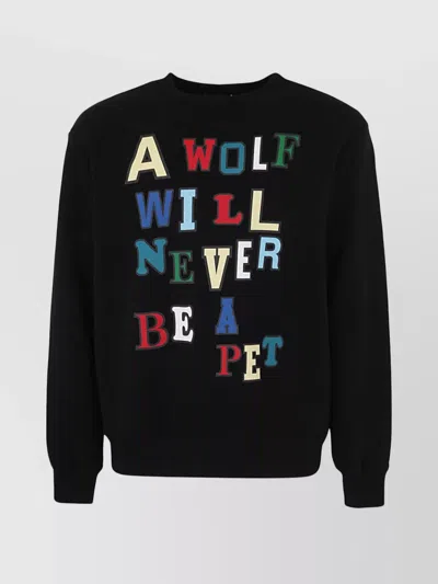 Undercover Crew Neck Graphic Print Sweater In Black