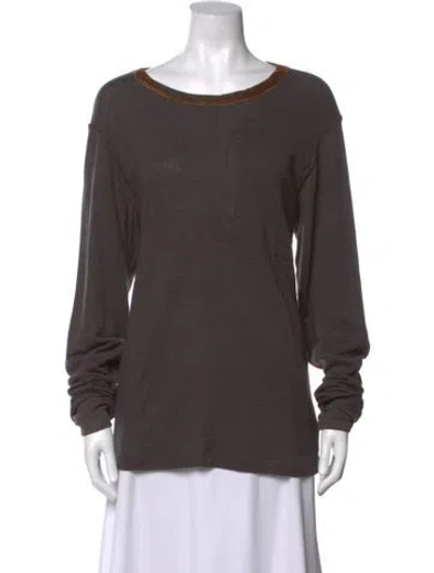 Pre-owned Undercover Crew Neck Long Sleeve Top In Grey