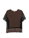 Undercover Crew Neck Patchwork T-shirt In Brown