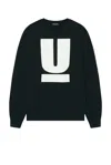 Undercover Iconic U Print Crewneck Sweatshirt In Black