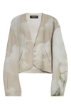 Undercover Crop Linen Jacket In Natural Base