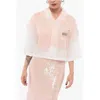 Undercover Cropped Blouse With Sheer Layer