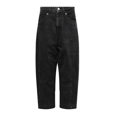 Undercover Cropped Jeans Patch Detail In Black