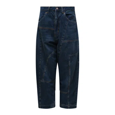 Undercover Cropped Jeans Patch Detail In Blue