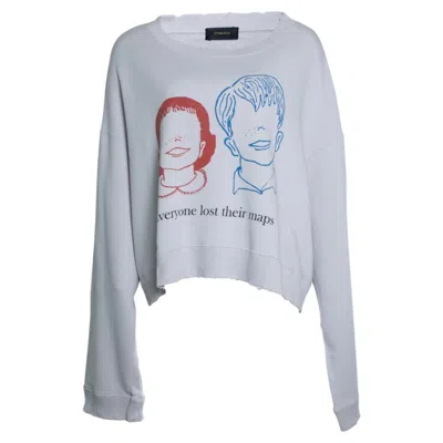 Pre-owned Undercover , Cropped Sweater With Print In Gray