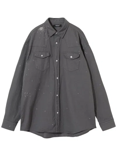 Undercover Cross-print Shirt In Grey