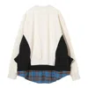 Undercover Cut And Sew Plaid Pullover In Neutral