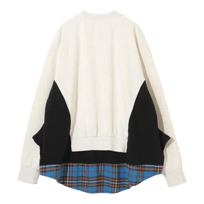 Undercover Cut And Sew Plaid Pullover In Neutral