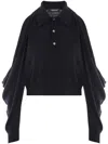 Undercover Cut-out Polo Top In Black