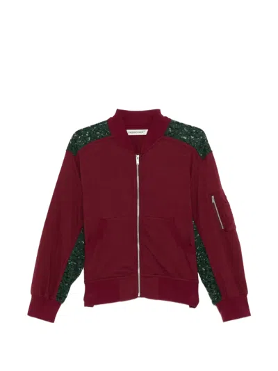Undercover Cutwork Bomber Jacket In Red