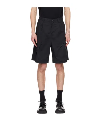 Undercover Dart-detail Wide-leg Shorts In Black