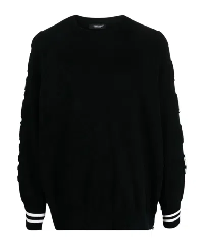 Undercover Decal Detail Long-sleeved Hoodie In Black