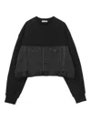 Undercover Denim-panel Cropped Sweatshirt In Animal Print