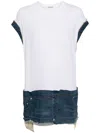 Undercover Denim-trim Cotton Top In White