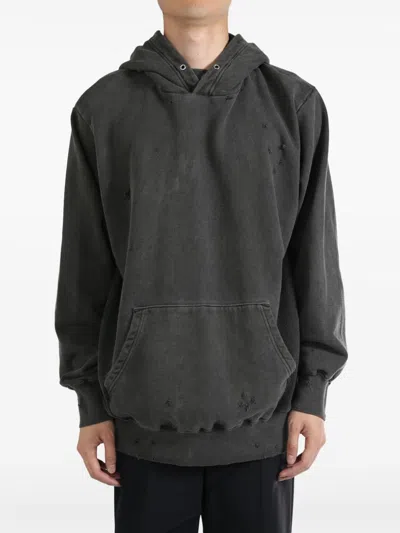 Undercover Gray Distressed Hoodie In Charcoal