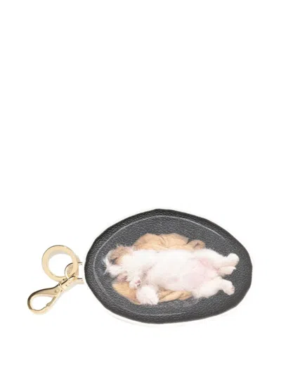 Undercover Dog-print Keyring In Black
