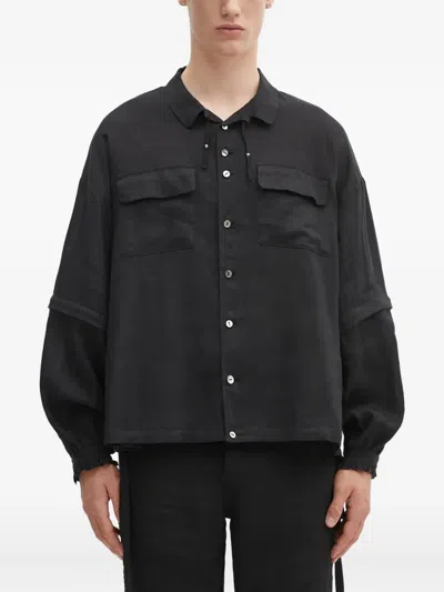 Undercover Double-pocket Button Shirt In Black