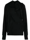 Undercover Draped Cotton-blend Hoodie In Black