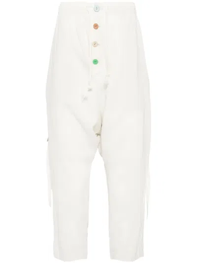 Undercover Drawstring Drop-crotch Trousers In Neutrals