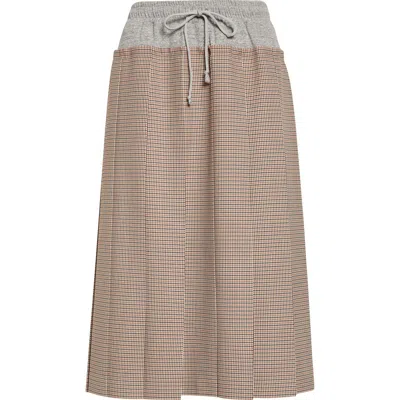 Undercover Drawstring Pleated Skirt In Brown