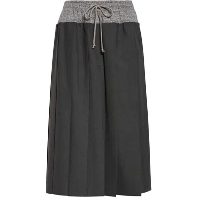 Undercover Drawstring Pleated Skirt In Gray