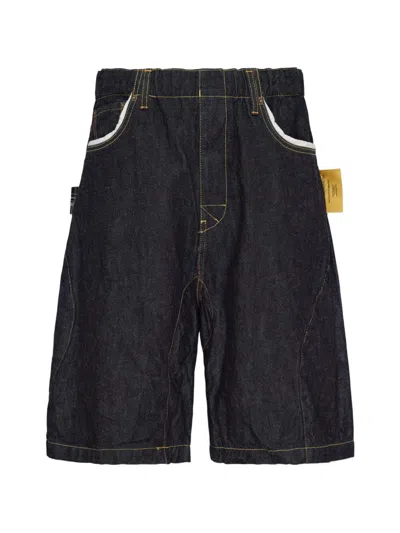 Undercover Elasticated-waist Denim Shorts In Blue