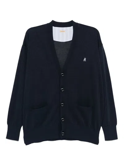 Undercover Embroidered Cardigan In Blue