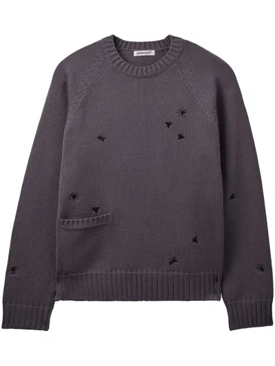 Undercover Embroidered Crew-neck Jumper In Gray