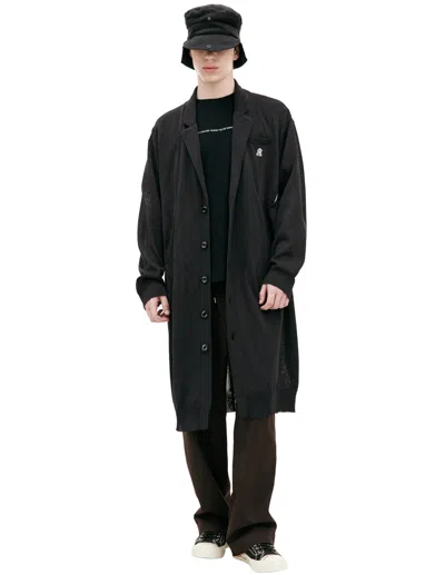 Undercover Embroidered Logo Coat In Black