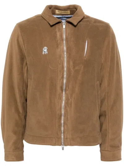 Undercover Embroidered Logo Fleece Jacket In Brown