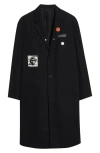 Undercover Embroidered Patch Coat In Black