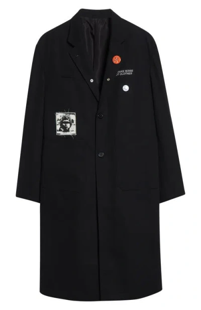 Undercover Embroidered Patch Coat In Black