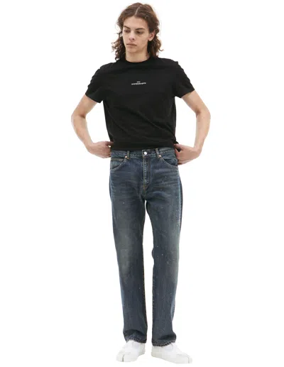 Undercover Embroidered Straight Jeans In Navy Blue