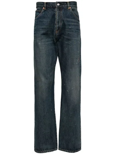 Undercover Embroidered Straight-leg Jeans In Blue