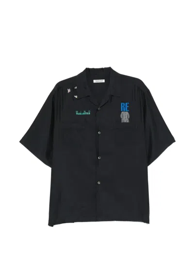 Undercover Embroidery Pocket Shirt In Black