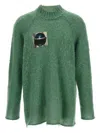 Undercover Textured Knit Sweater Graphic Patch In Green