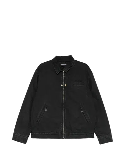 Undercover Faded Zip-up Jacket In Black