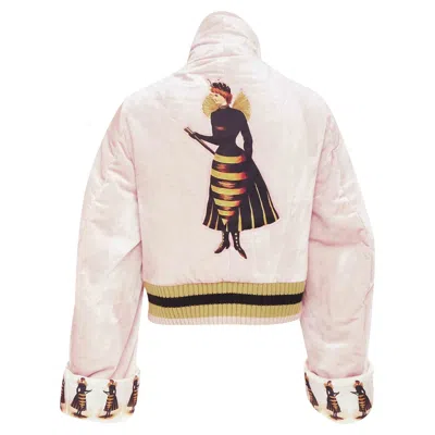 Pre-owned Undercover Fairy Graphic Velvet Blouson Jacket In Pink