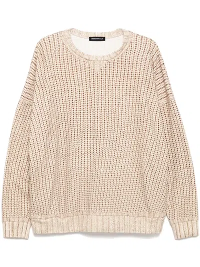 Undercover Fake Knit Printing Sweater In Neutrals