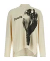 Undercover Asymmetric Hem Graphic Print Sweater In Nude