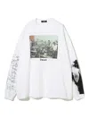 Undercover Faust-print Long-sleeve Sweater In White