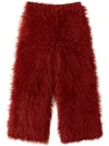 Undercover Faux-fur Wide Trousers In Red