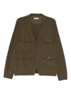Undercover Flap Pockets Cardigan In Green