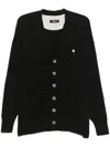 Undercover Floral-appliqué Cardigan In 黑色