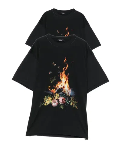 Undercover Floral-print Crew Neck T-shirt In Multi