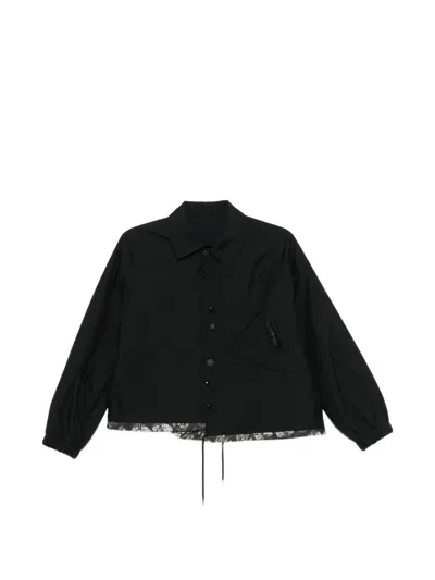 Undercover Floral Trim Jacket In Black