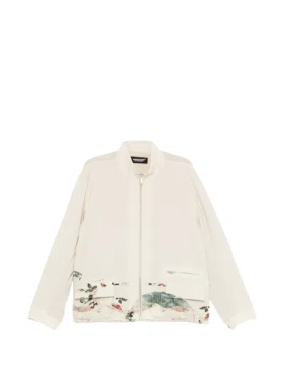 Undercover Floral-print Zip-up Jacket In Gold